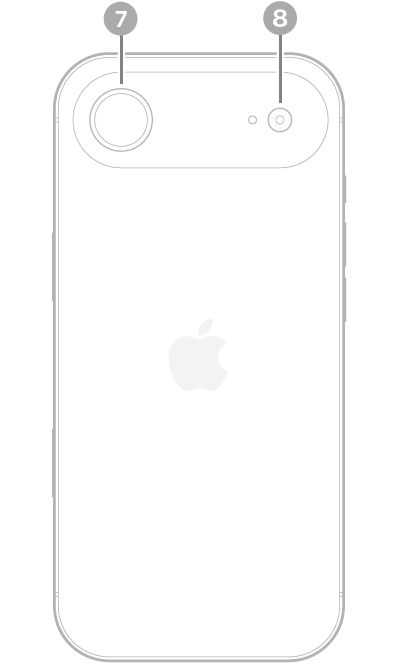 The back view of iPhone&nbsp;Air. The rear camera and flash are at the top left.