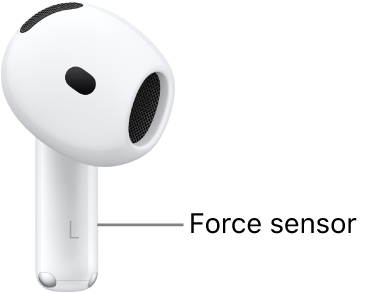 The location of the force&nbsp;sensor on AirPods&nbsp;5, along the stem of each of your AirPods.