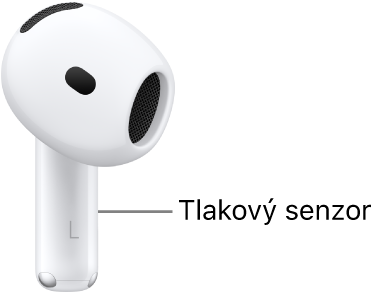 Umiestnenie snímača tlaku na AirPodoch&nbsp;4 pozdĺž stopky oboch AirPodov.