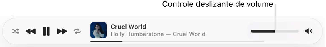 O controle deslizante de volume na parte inferior do Apple Music.