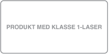Etikett for produkt med klasse 1-laser.