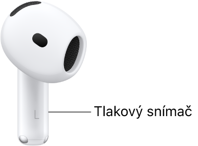 Umístění tlakového snímače u ÉrPodů&nbsp;5 na stopce obou ÉrPodů.