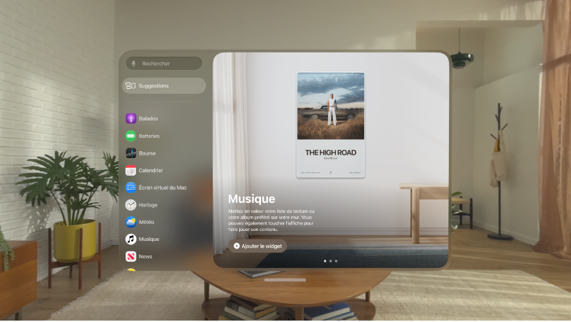L’app Widgets sur l’Apple&nbsp;Vision&nbsp;Pro