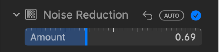 The Noise Reduction slider in the Adjust pane.