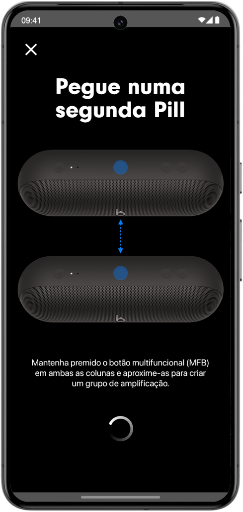 O ecrã “Pegue numa segunda Pill” da aplicação&nbsp;Beats.
