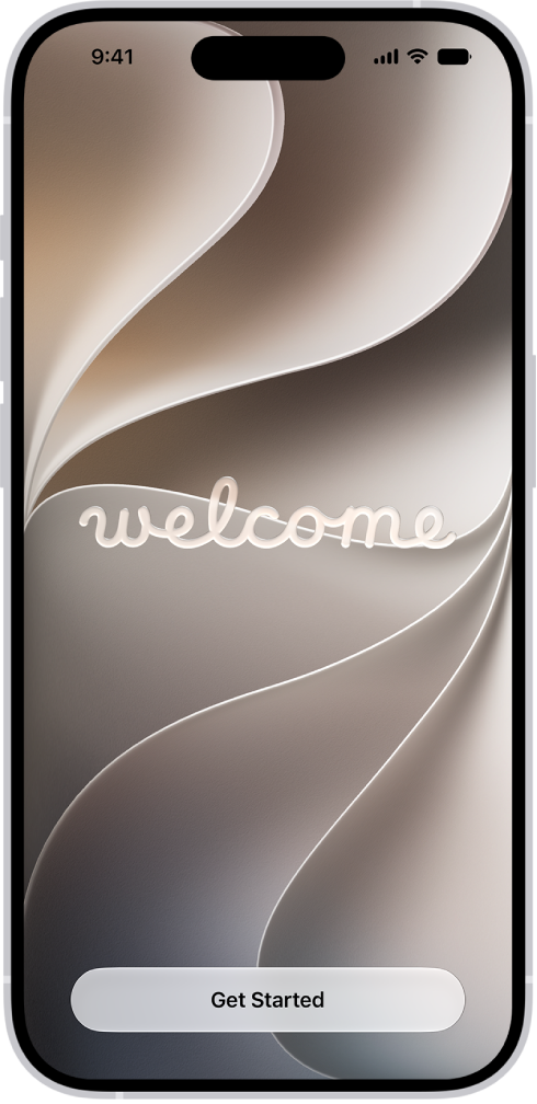The Welcome screen that appears when you first set up your iPhone.