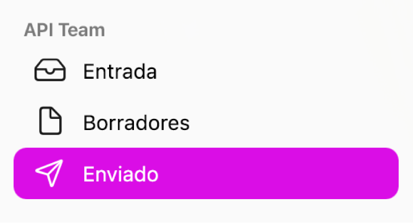 Un buzón de equipo en la app Asistente de Opinión.