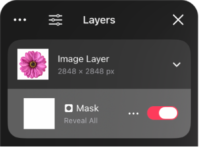 A mask layer in the Layers sidebar.