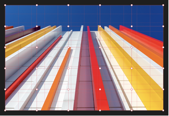 A layer with a warp grid and 5x5 adjustment handles.