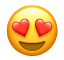 Emoji tváre s&nbsp;očami v&nbsp;tvare srdca.