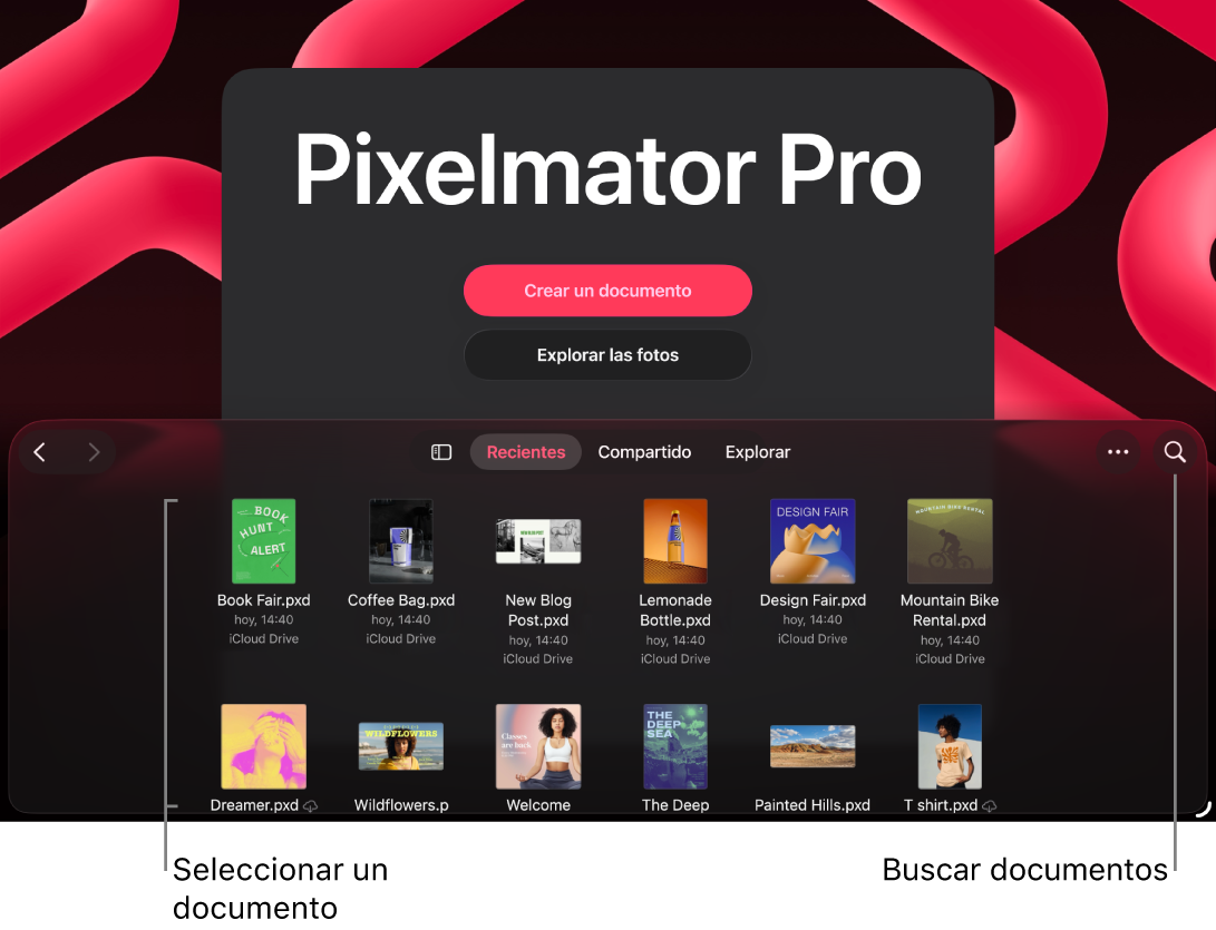 La pantalla de bienvenida