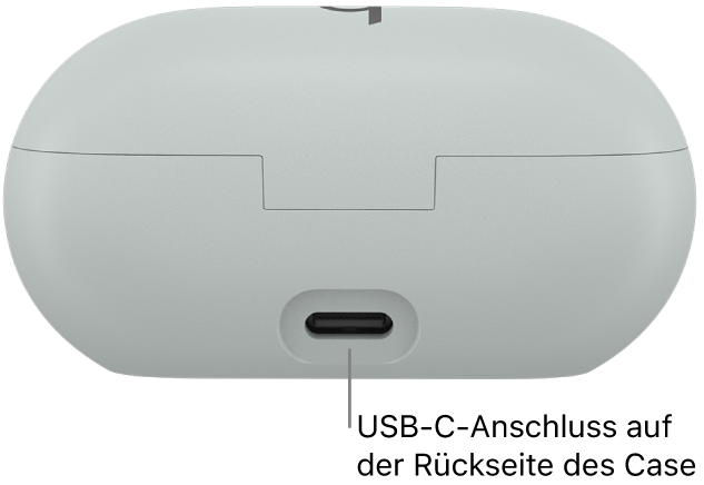 Der USB-C-Ladeanschluss auf der Rückseite des Ladecase der Beats&nbsp;Solo&nbsp;Buds.