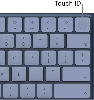Touch&nbsp;ID MacBook&nbsp;Neon näppäimistössä.