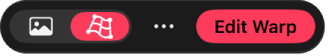 A toolbar at the bottom of the canvas with options to edit the warp grid.