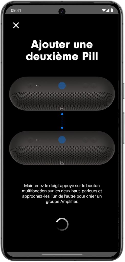 L’écran «&nbsp;Ajouter une deuxième Pill&nbsp;» de l’app&nbsp;Beats.
