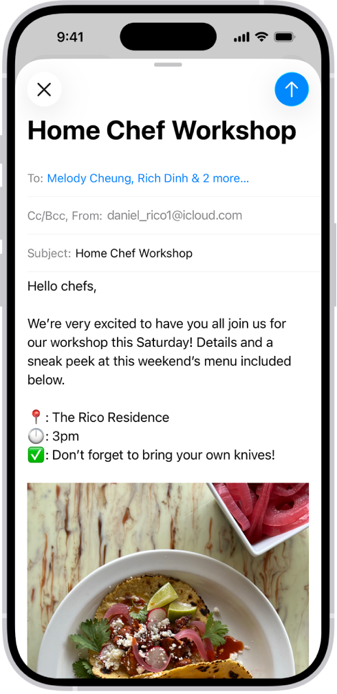 En kladde til en e-mail skrives.
