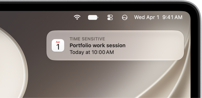A Calendar alert notification.
