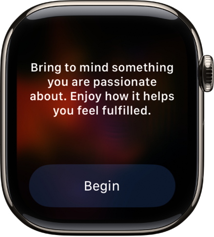 App Pleine conscience affichant une pensée à laquelle réfléchir. Un bouton Commencer se trouve en dessous.