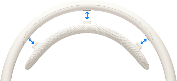 Illustration montrant le coussinet du bandeau détachable