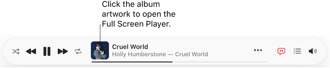 The bottom of Apple Music with a song playing.