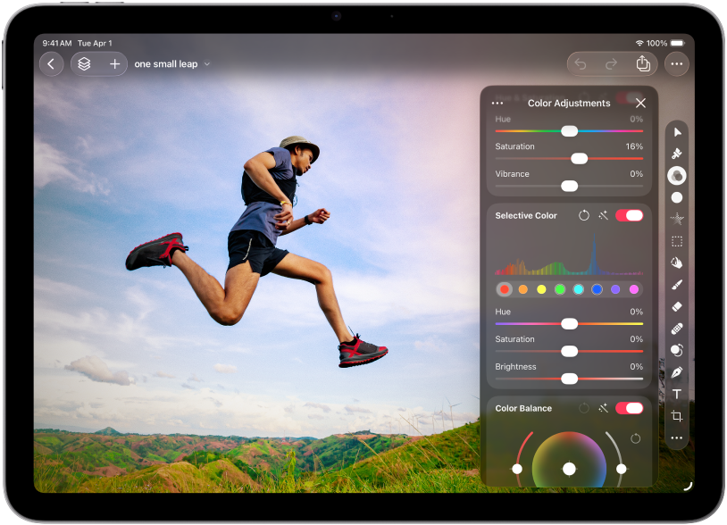 A photo in the Color Adjustments workspace.