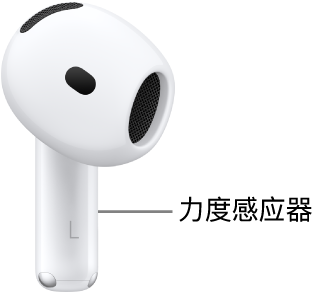AirPods&nbsp;4 的力度感应器位于每只 AirPod 的耳机柄上。