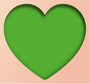 A heart shape with an inner shadow applied to it.