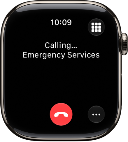 A screen showing a call to emergency services in progress.