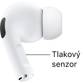 Umiestnenie snímača tlaku na AirPodoch&nbsp;Pro&nbsp;1 pozdĺž stopky oboch AirPodov.