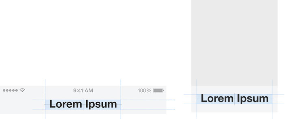 Two images showing a logo scaled to the correct height. On the left is a logo called Lorem Ipsum displayed at a correct height at the top of an iPhone screen. On the right, the same logo appears at the bottom of a channel image displayed in the News app.