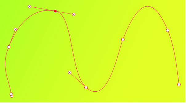 A smooth curved vector path.