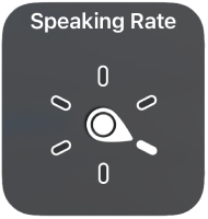The rotor control with the dial pointing to the Speaking Rate setting.