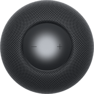 Ein anhaltendes weißes Licht zeigt an, dass der HomePod Audio wiedergibt.