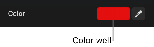 A color well in a tools pane, used to open the color picker.
