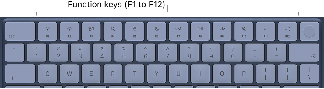MacBook Neo keyboard showing the top row of function keys.