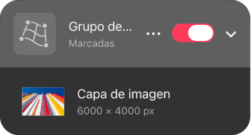 Un grupo de deformación en la barra lateral Capas.