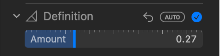 The Definition slider in the Adjust pane.