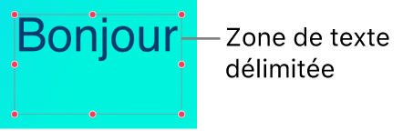 Texte dans une zone de texte délimitée.