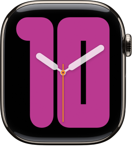 Brojčanik Jednostruki brojevi s analognim kazaljkama iznad velikog broja koji označava sat.
