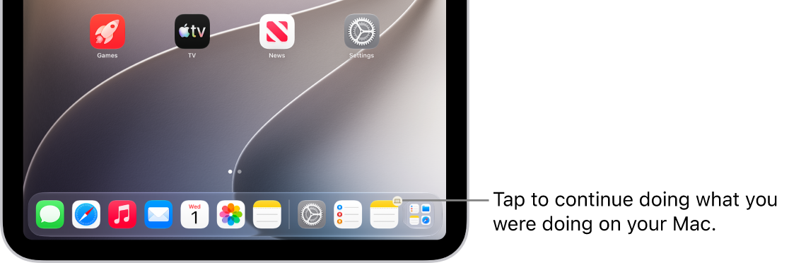 The Handoff icon visible in the Dock on an iPad.