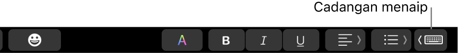 Butang cadangan Penaipan dalam Touch&nbsp;Bar.