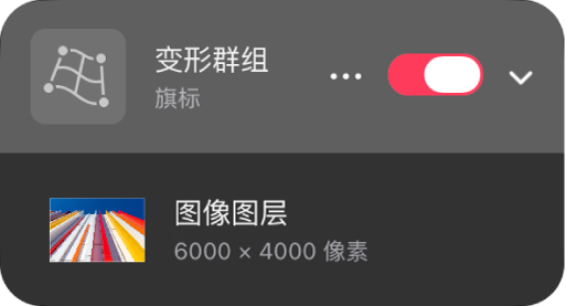 “图层”边栏中的变形群组。