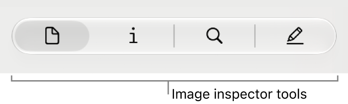 The Image inspector tools.