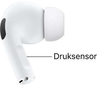De locatie van de druksensor op de AirPods&nbsp;Pro&nbsp;1, op de steel van beide AirPods.