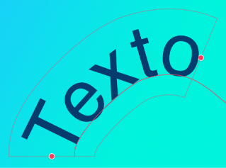 Texto en un trazado vectorial curvo.