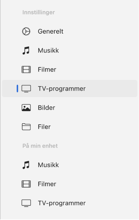 TV-programmer er markert i sidepanelet.