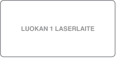 Merkintä, jossa lukee ”Luokan 1 lasertuote”.