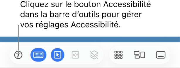 Le bouton Accessibilité de la barre d’outils de Partage d’écran est affiché.