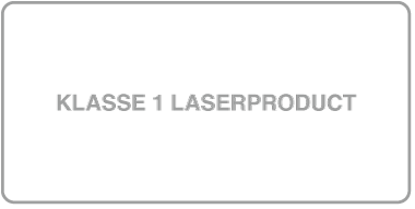 Etiket met de tekst 'Klasse&nbsp;1 laserproduct'.