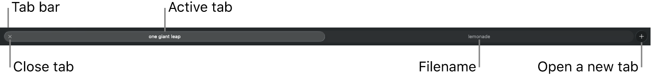 The Pixelmator Pro tab bar

